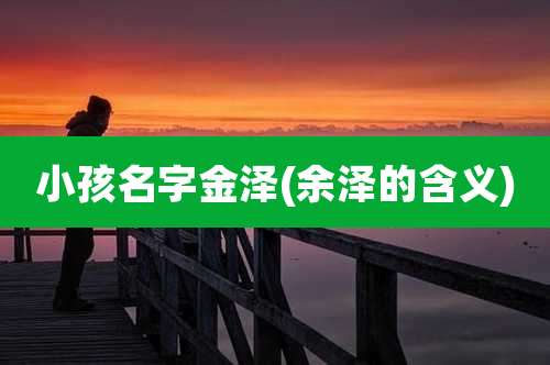 小孩名字金泽(余泽的含义)