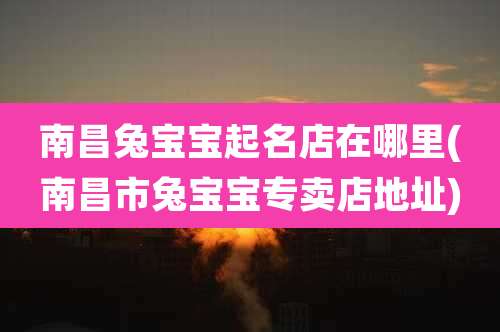 南昌兔宝宝起名店在哪里(南昌市兔宝宝专卖店地址)