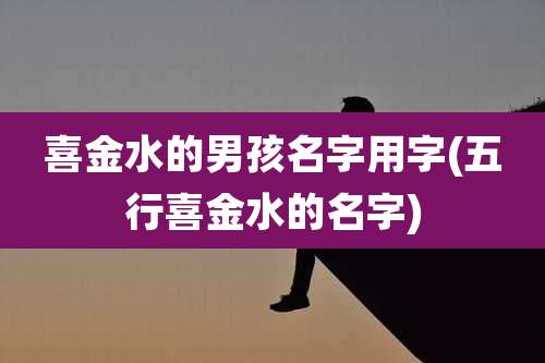 喜金水的男孩名字用字(五行喜金水的名字)