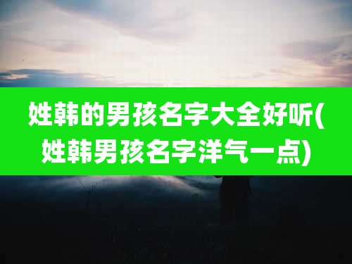 姓韩的男孩名字大全好听(姓韩男孩名字洋气一点)