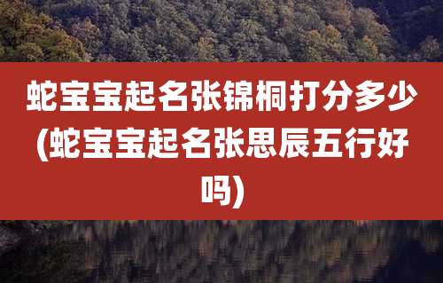 蛇宝宝起名张锦桐打分多少(蛇宝宝起名张思辰五行好吗)