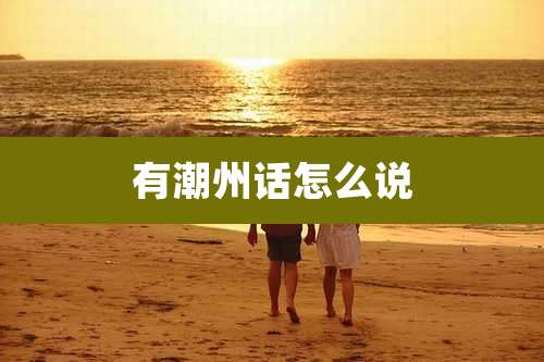有潮州话怎么说