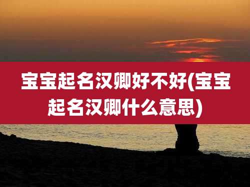 宝宝起名汉卿好不好(宝宝起名汉卿什么意思)