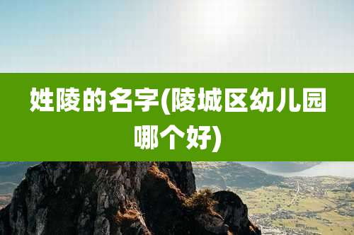 姓陵的名字(陵城区幼儿园哪个好)