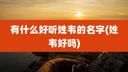 有什么好听姓韦的名字(姓韦好吗)