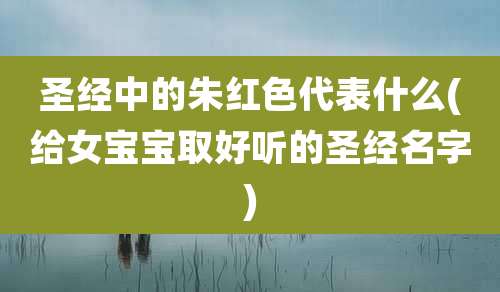 圣经中的朱红色代表什么(给女宝宝取好听的圣经名字)