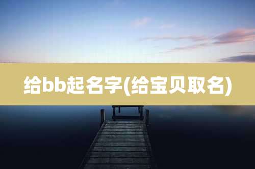 给bb起名字(给宝贝取名)