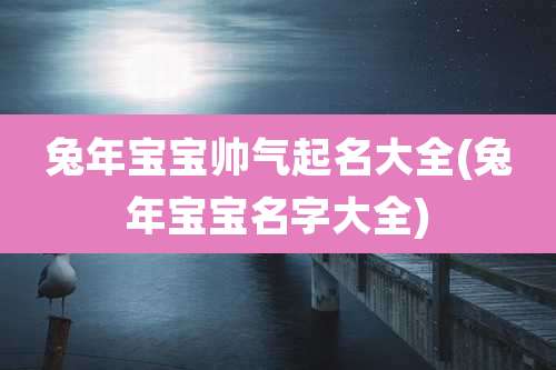 兔年宝宝帅气起名大全(兔年宝宝名字大全)