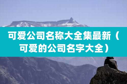 可爱公司名称大全集最新(可爱的公司名字大全)