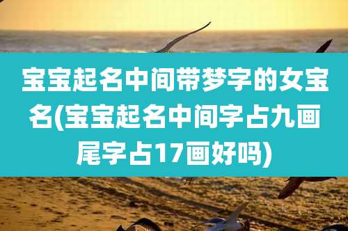 宝宝起名中间带梦字的女宝名(宝宝起名中间字占九画尾字占17画好吗)