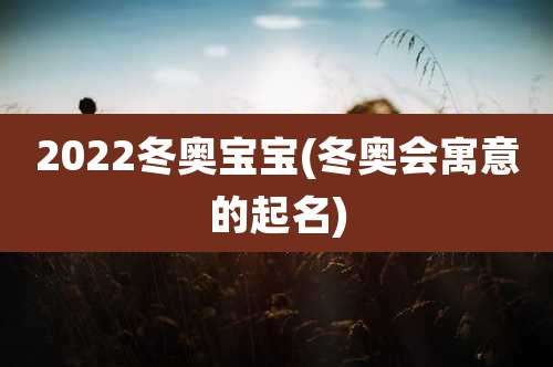 2022冬奥宝宝(冬奥会寓意的起名)