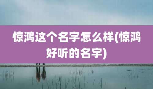 惊鸿这个名字怎么样(惊鸿好听的名字)