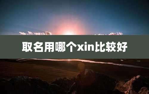 取名用哪个xin比较好