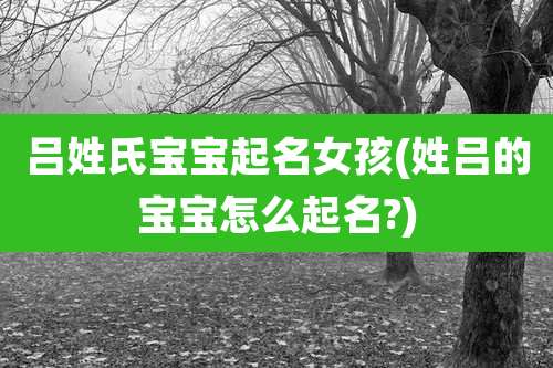 吕姓氏宝宝起名女孩(姓吕的宝宝怎么起名?)