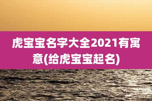 虎宝宝名字大全2021有寓意(给虎宝宝起名)