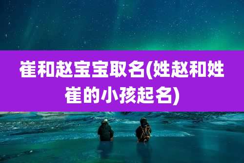 崔和赵宝宝取名(姓赵和姓崔的小孩起名)
