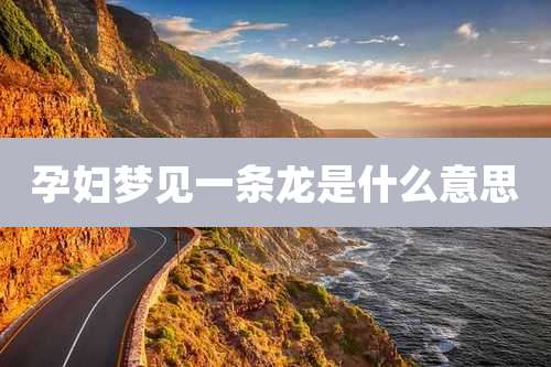 孕妇梦见一条龙是什么意思