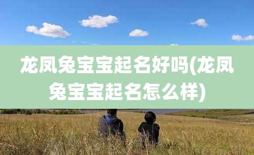 龙凤兔宝宝起名好吗(龙凤兔宝宝起名怎么样)