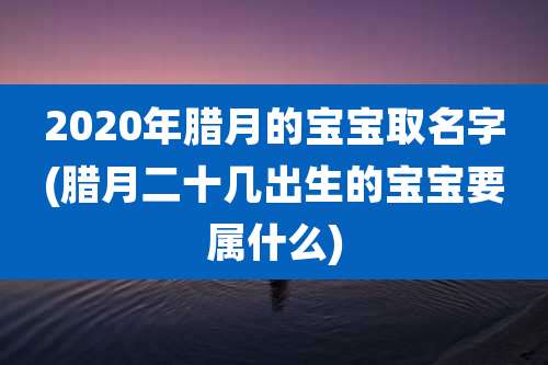 2020年腊月的宝宝取名字(腊月二十几出生的宝宝要属什么)