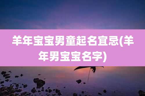 羊年宝宝男童起名宜忌(羊年男宝宝名字)