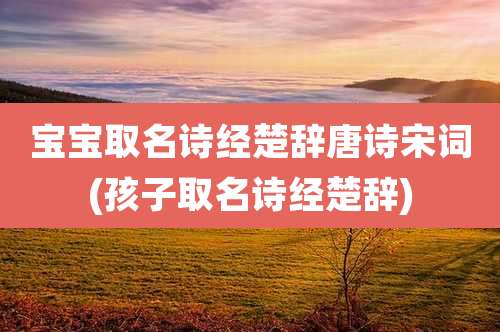 宝宝取名诗经楚辞唐诗宋词(孩子取名诗经楚辞)