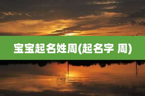宝宝起名姓周(起名字 周)