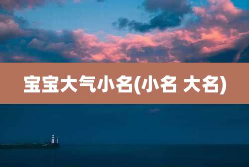 宝宝大气小名(小名 大名)