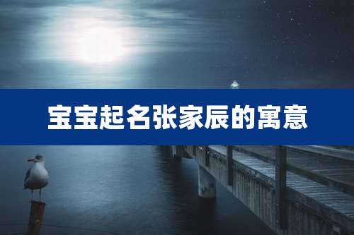 宝宝起名张家辰的寓意