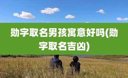 勋字取名男孩寓意好吗(勋字取名吉凶)