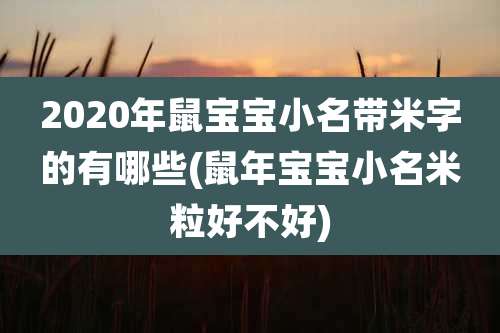2020年鼠宝宝小名带米字的有哪些(鼠年宝宝小名米粒好不好)