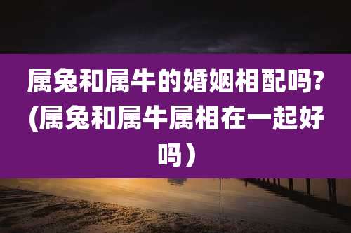 属兔和属牛的婚姻相配吗?(属兔和属牛属相在一起好吗)
