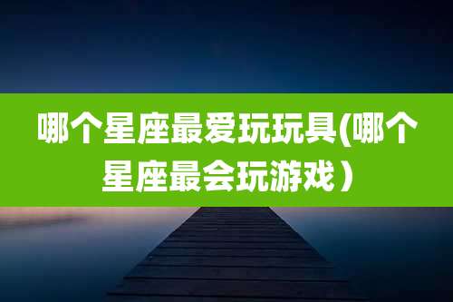 哪个星座最爱玩玩具(哪个星座最会玩游戏)