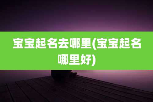 宝宝起名去哪里(宝宝起名哪里好)