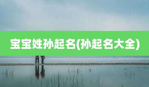 宝宝姓孙起名(孙起名大全)