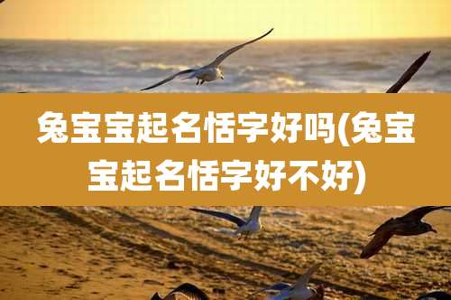 兔宝宝起名恬字好吗(兔宝宝起名恬字好不好)