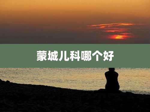 蒙城儿科哪个好