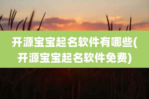 开源宝宝起名软件有哪些(开源宝宝起名软件免费)