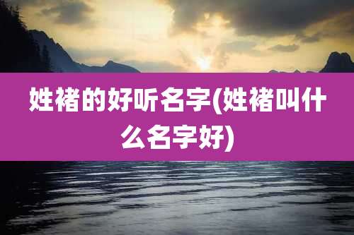 姓褚的好听名字(姓褚叫什么名字好)