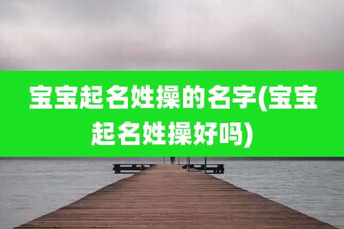宝宝起名姓操的名字(宝宝起名姓操好吗)