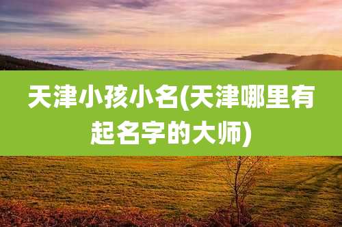 天津小孩小名(天津哪里有起名字的大师)
