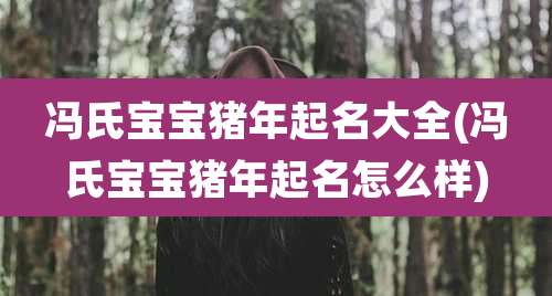 冯氏宝宝猪年起名大全(冯氏宝宝猪年起名怎么样)