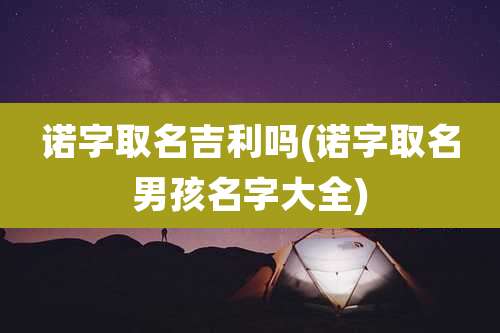 诺字取名吉利吗(诺字取名男孩名字大全)