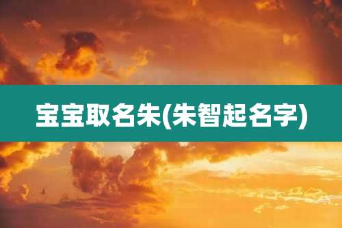 宝宝取名朱(朱智起名字)