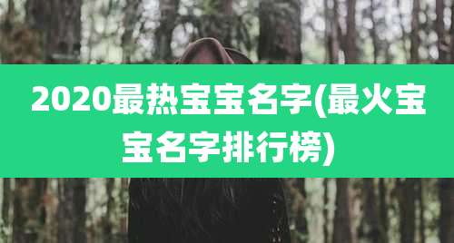 2020最热宝宝名字(最火宝宝名字排行榜)
