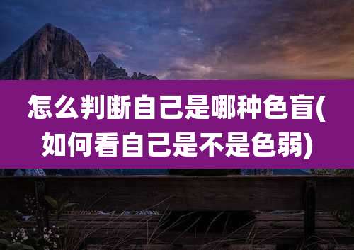 怎么判断自己是哪种色盲(如何看自己是不是色弱)