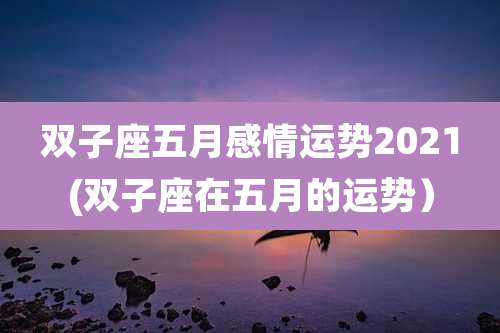 双子座五月感情运势2021(双子座在五月的运势)