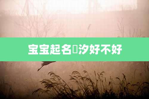 宝宝起名玥汐好不好