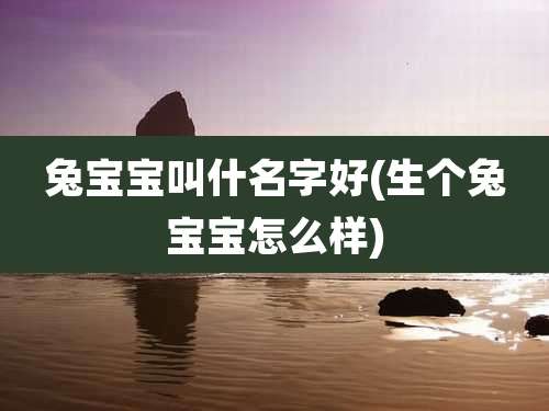 兔宝宝叫什名字好(生个兔宝宝怎么样)