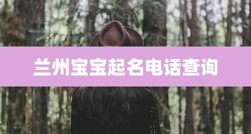 兰州宝宝起名电话查询