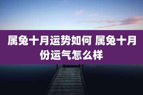 属兔十月运势如何 属兔十月份运气怎么样